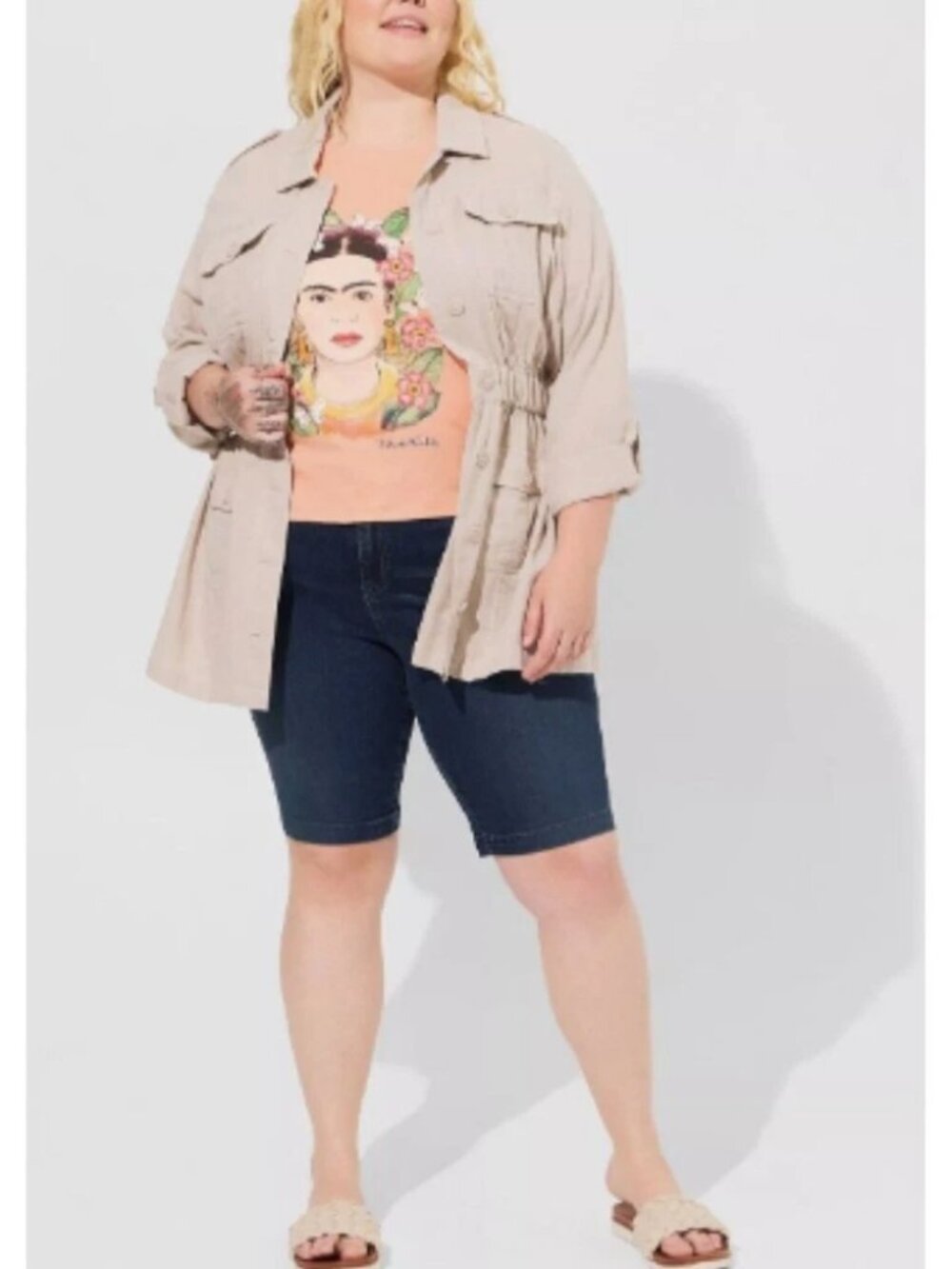 Torrid Women's Chateau Gray Lightweight Dual Fold Utility Anorak Jacket Size 3
